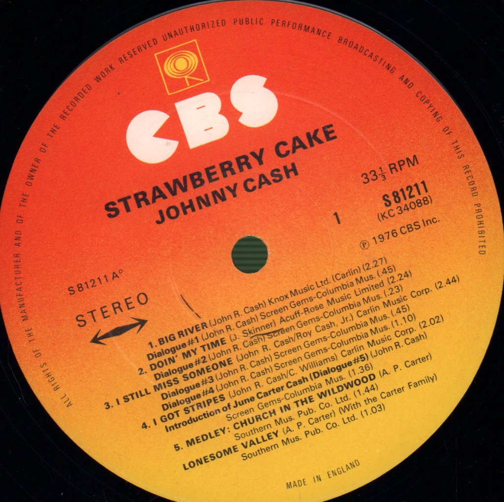 Johnny Cash - Strawberry Cake - Lp