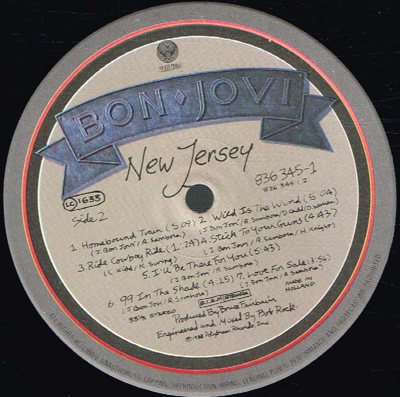 Bon Jovi - New Jersey - Lp