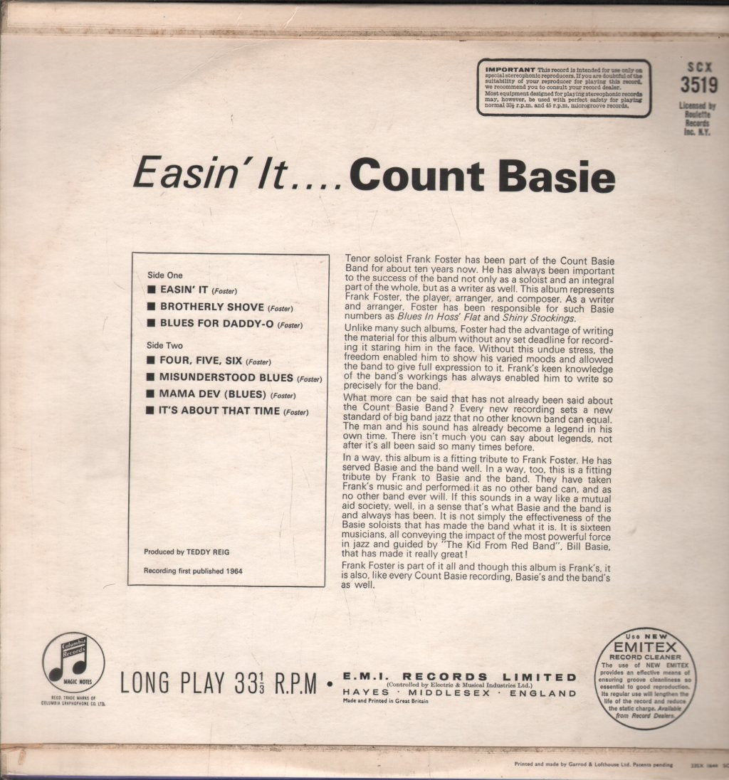Count Basie Orchestra - Basie Easin' It - Lp