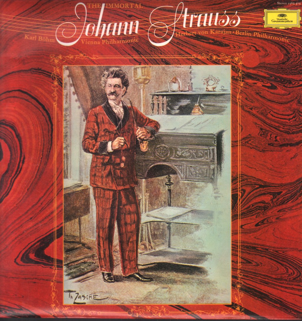 Karl Bohm / Herbert Von Karajan / Vienna Philharmonic / Berlin Philharmonic - Immortal Johann Strauss - Lp