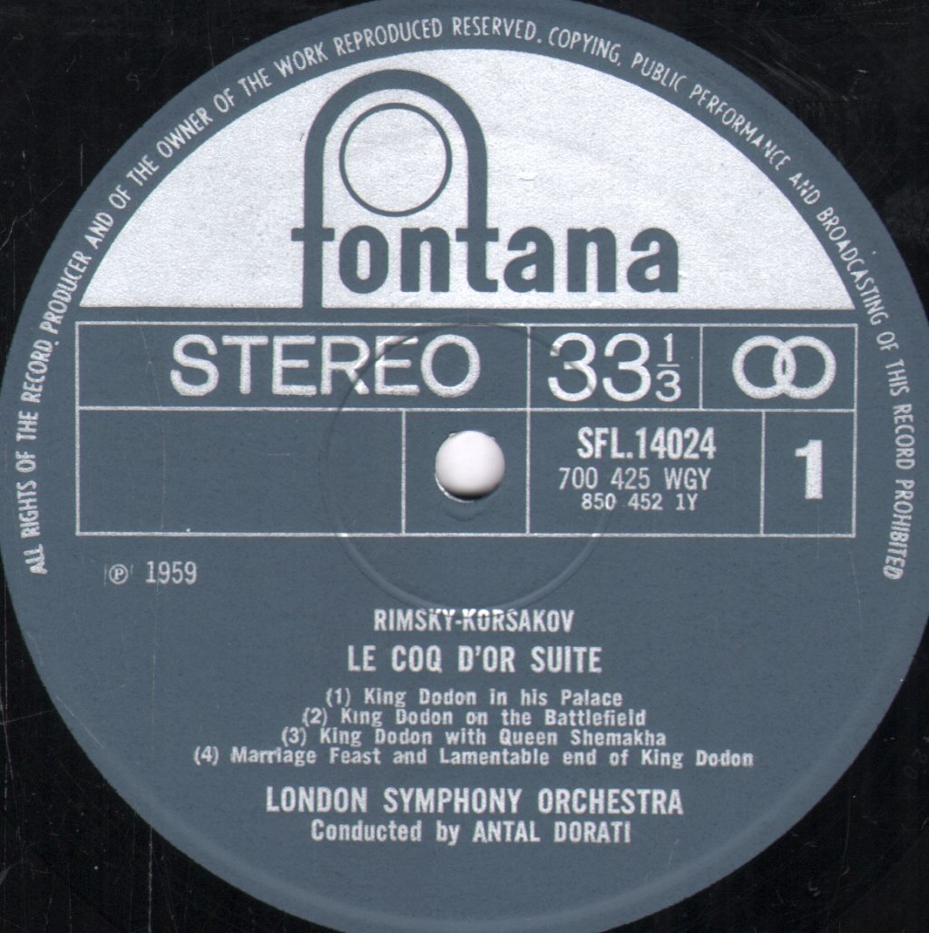 Antal Dorati / London Symphony Orchestra - Borodin - Polovtsian Dances / Rimsky-Korsakov - Le Coq D'Or Suite - Lp
