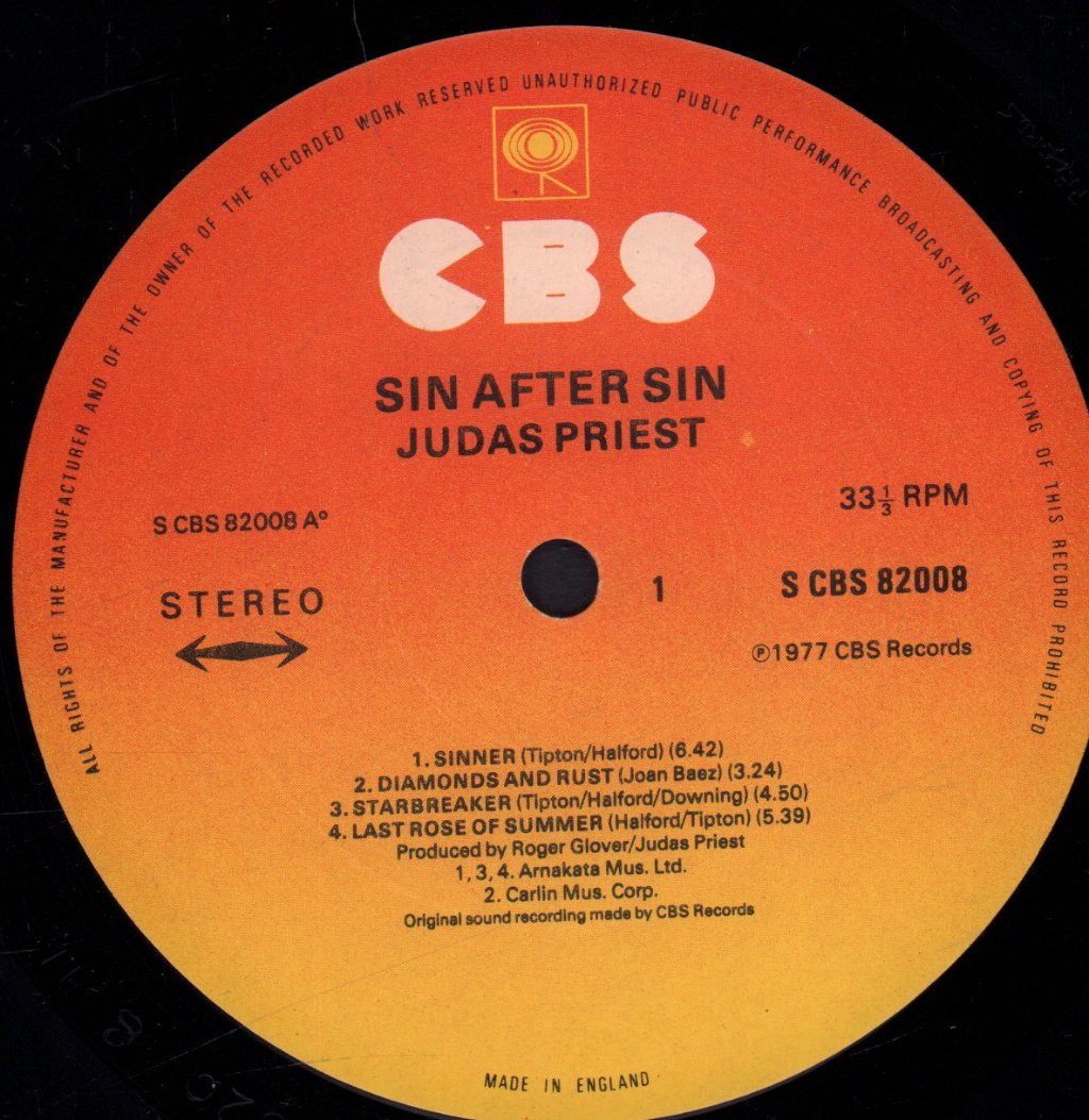 Judas Priest - Sin After Sin - Lp