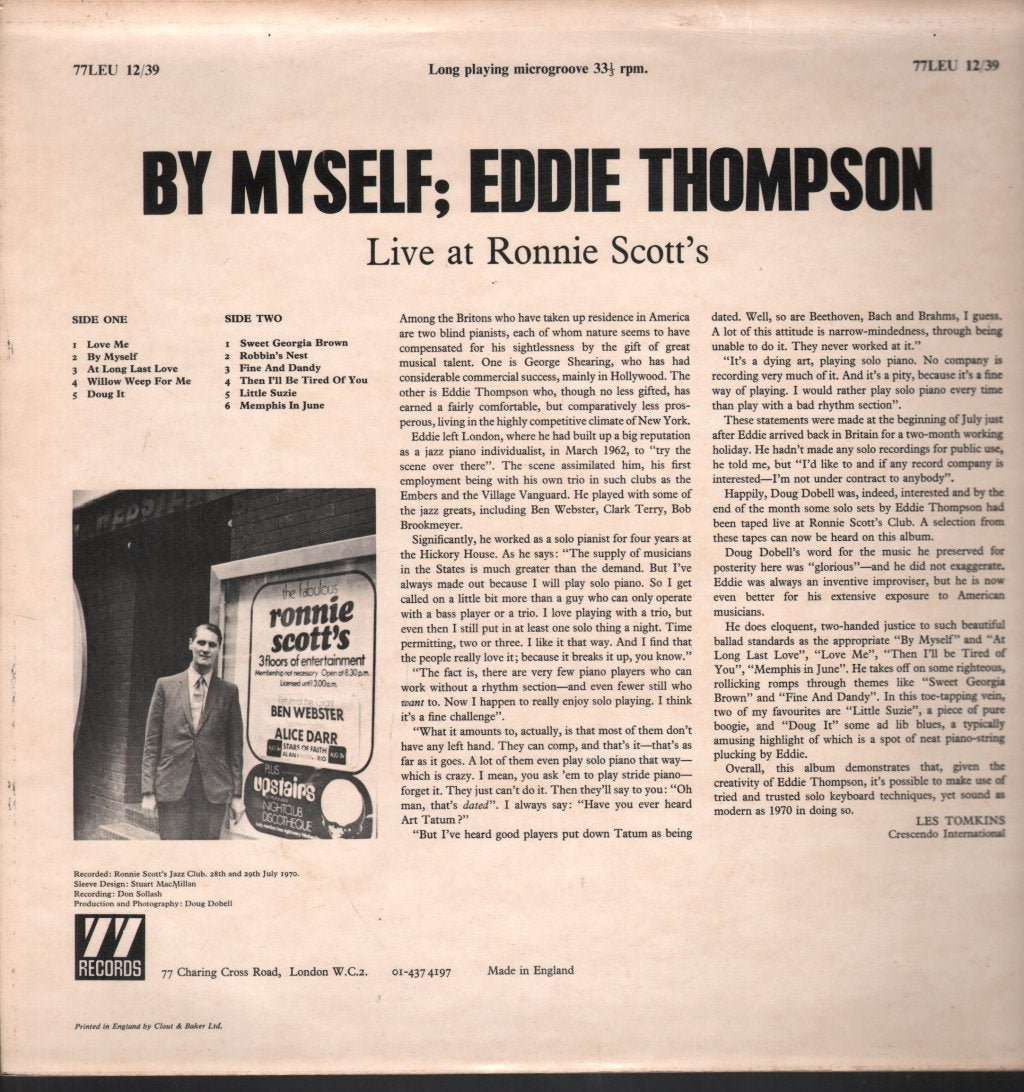 Eddie Thompson - By Myself - Lp