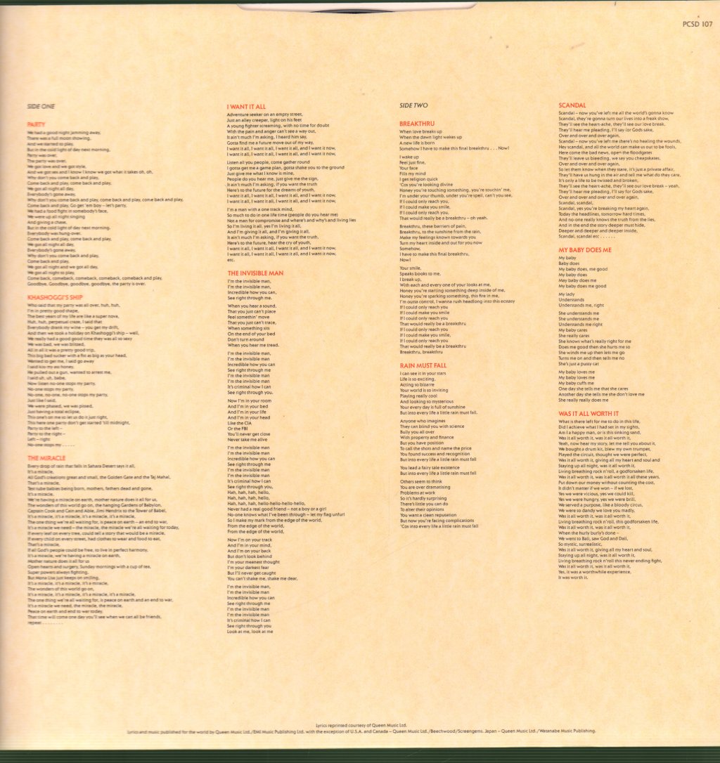 Queen - Miracle - Lp