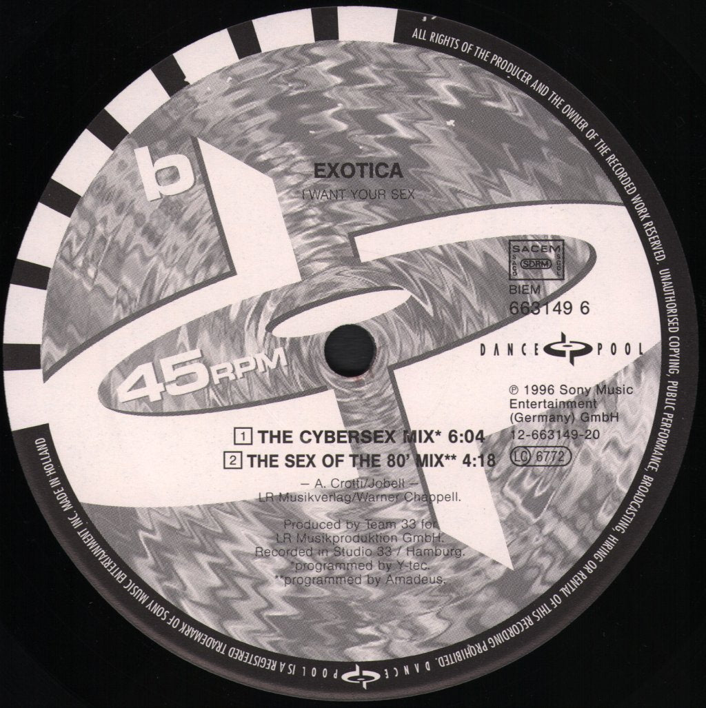 Exotica - I Want Your Sex - 12 Inch