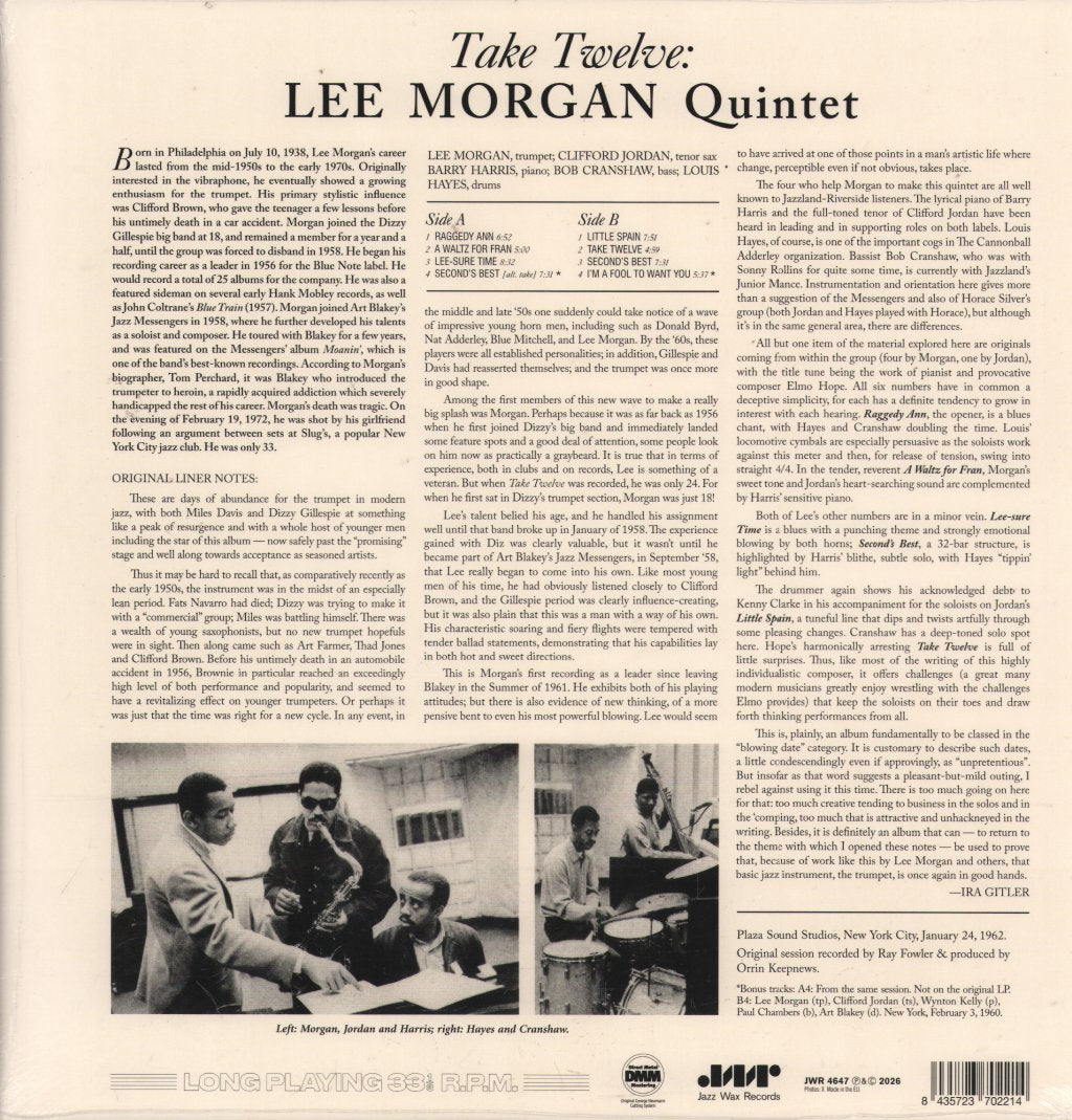 Lee Morgan Quintet - Take Twelve - Lp