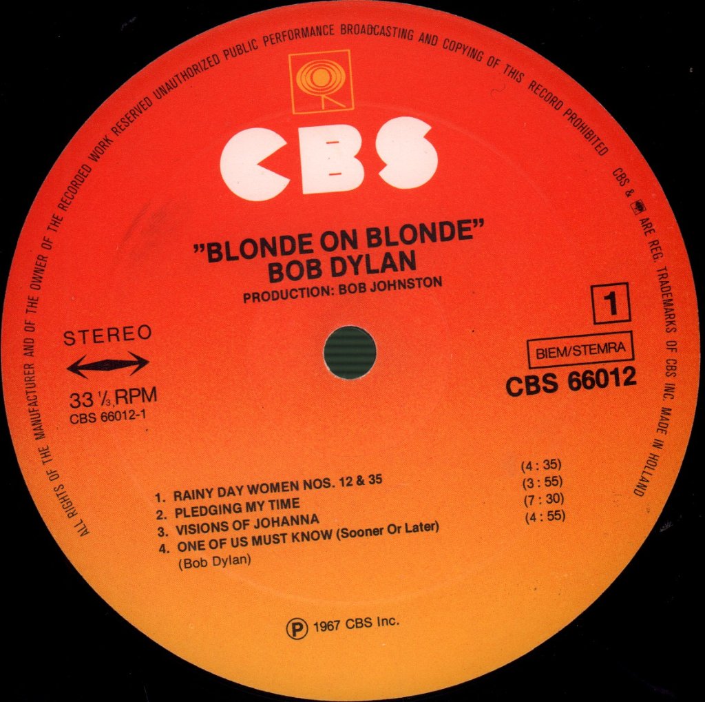 Bob Dylan - Blonde On Blonde - Double Lp