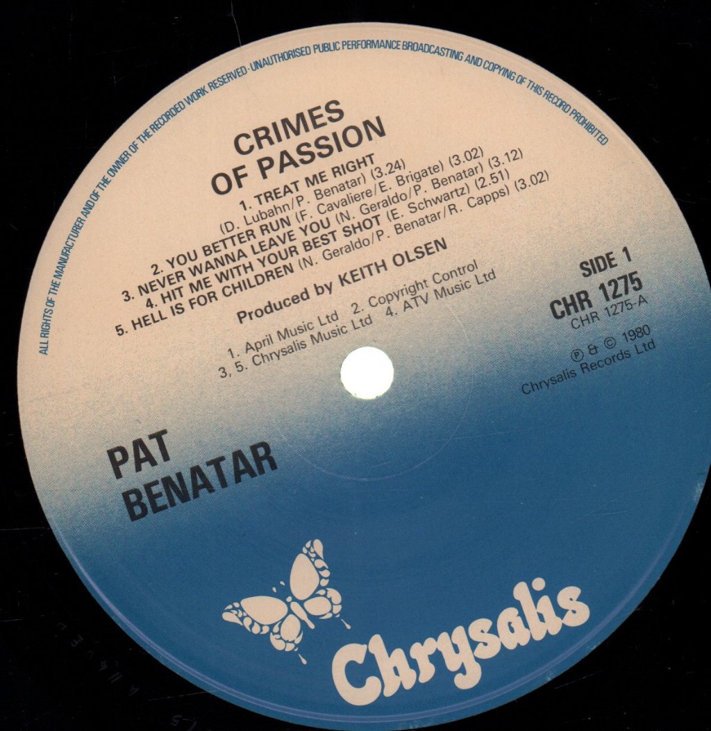 Pat Benatar - Crimes Of Passion - Lp