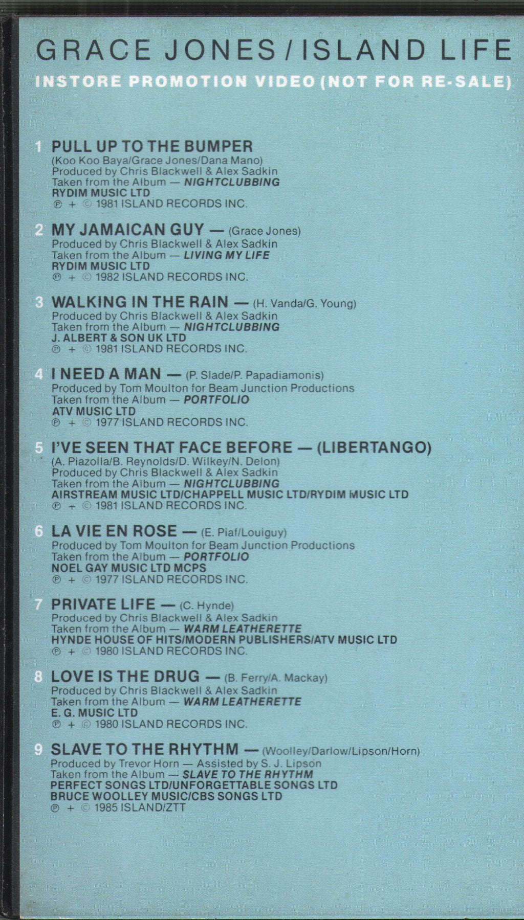 Grace Jones - Island Life - Video