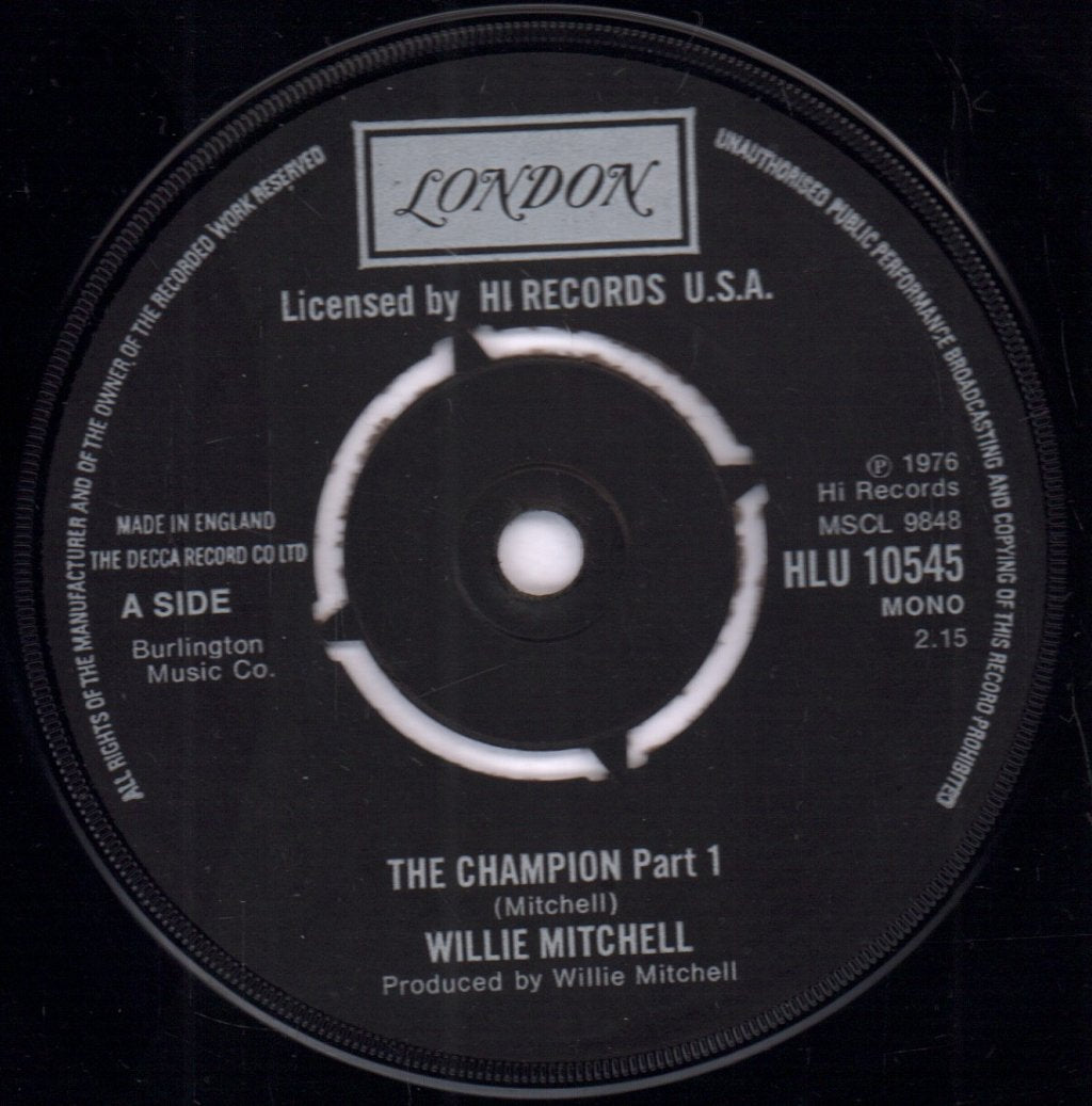 Willie Mitchell - Champion - 7 Inch