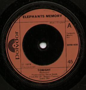 Elephants Memory - Tonight - 7 Inch