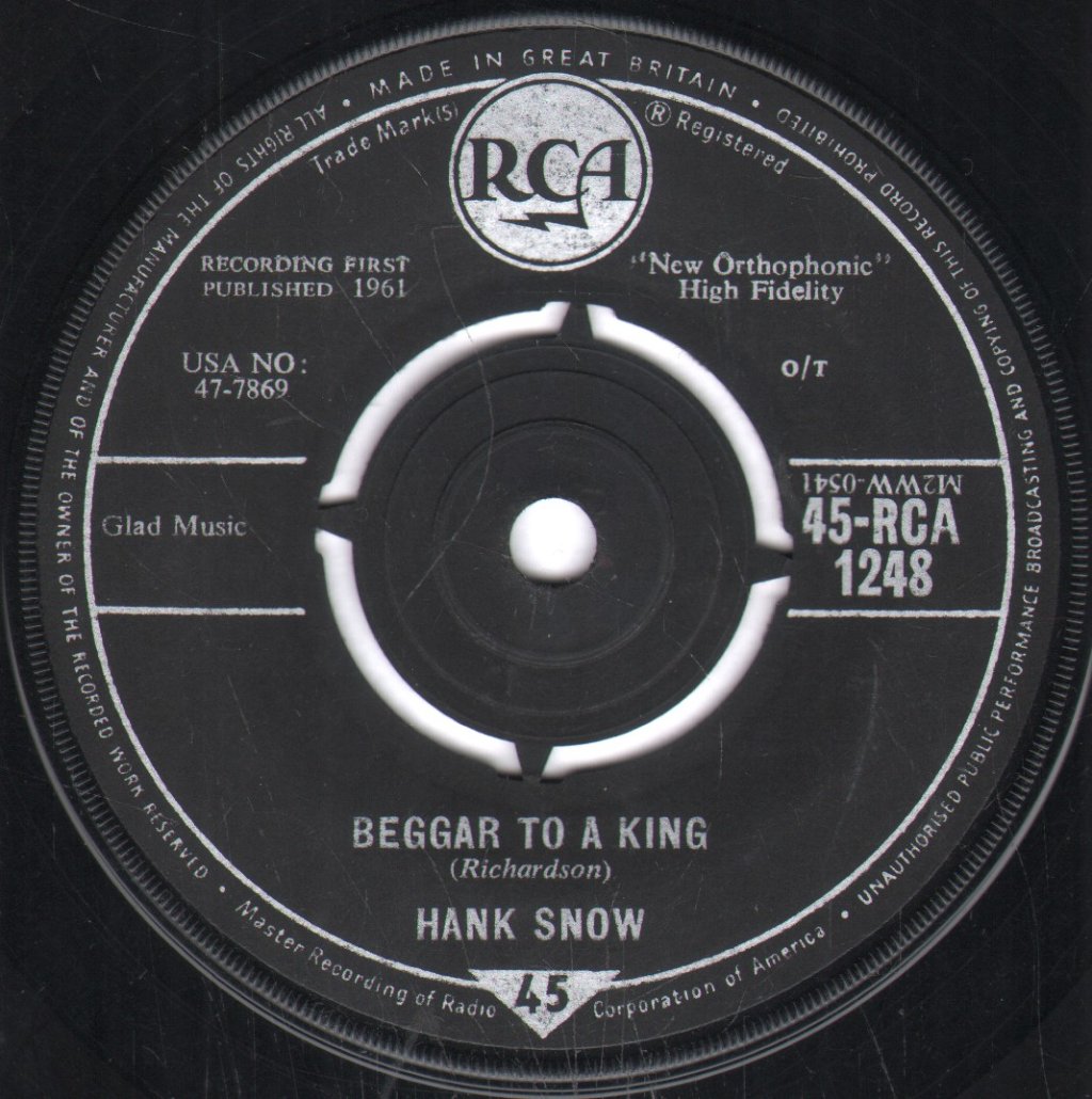Hank Snow - Beggar To A King - 7 Inch