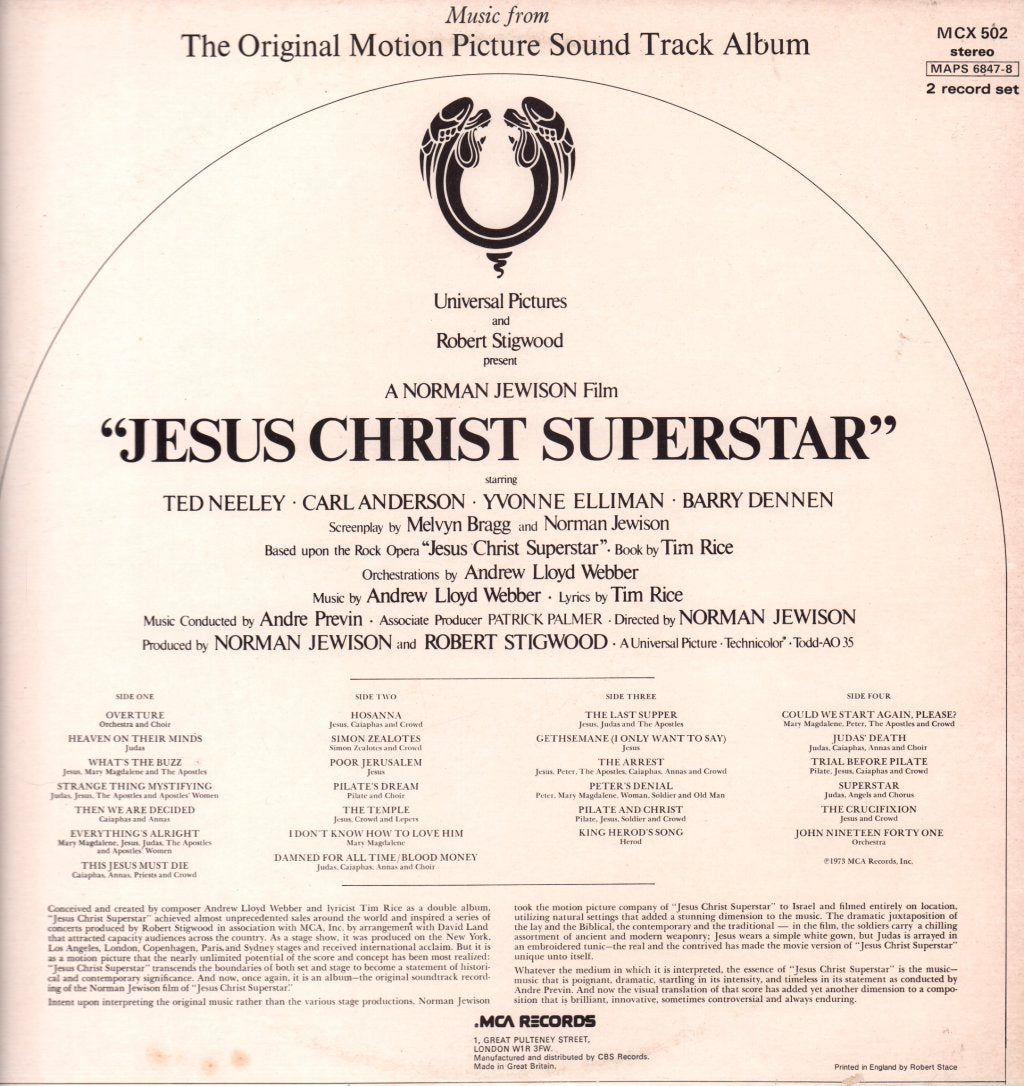 Jesus Christ Superstar - Original Motion Picture Sound Track Album - Double Lp