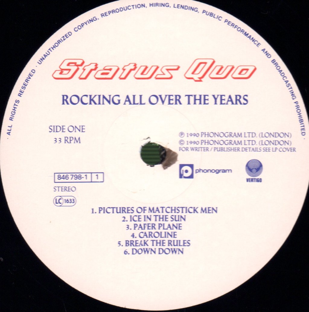 Status Quo - Rocking All Over The Years - Double Lp