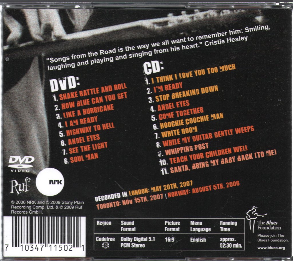 Jeff Healey - Songs From The Road - Cd/Dvd