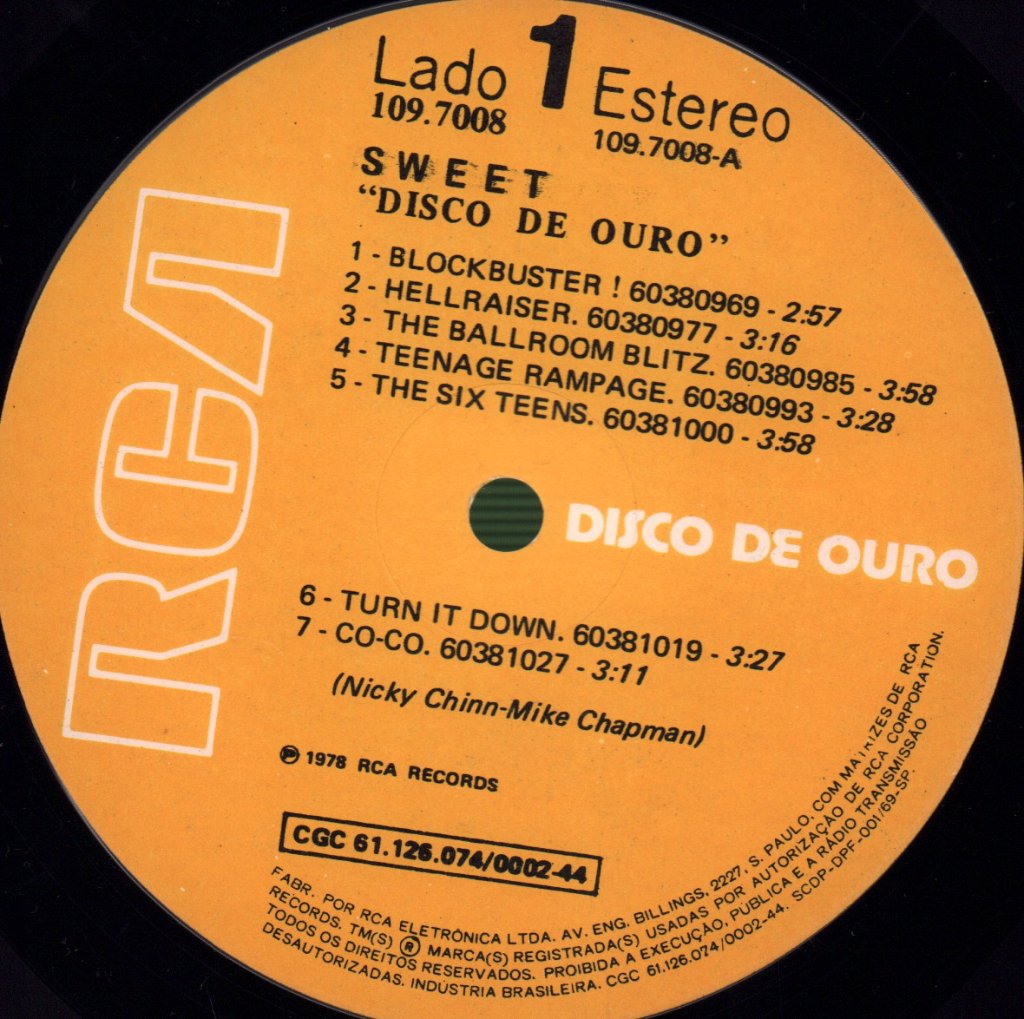 Sweet - Disco De Ouro - Lp