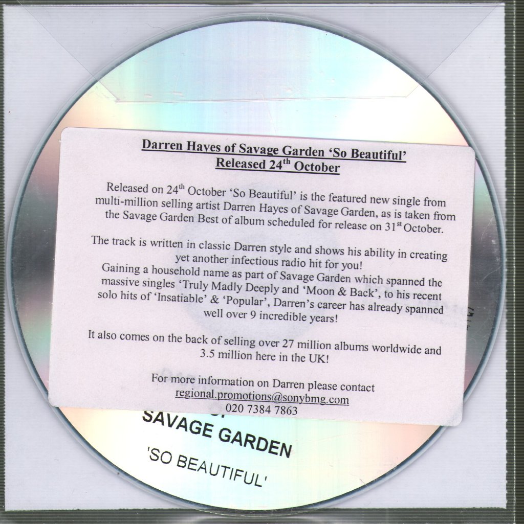 Darren Hayes - So Beautiful - Cdr