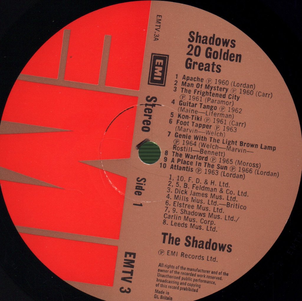Shadows - 20 Golden Greats - Lp