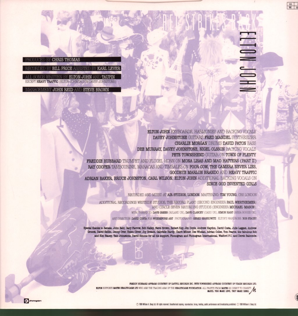 Elton John - Reg Strikes Back - Lp