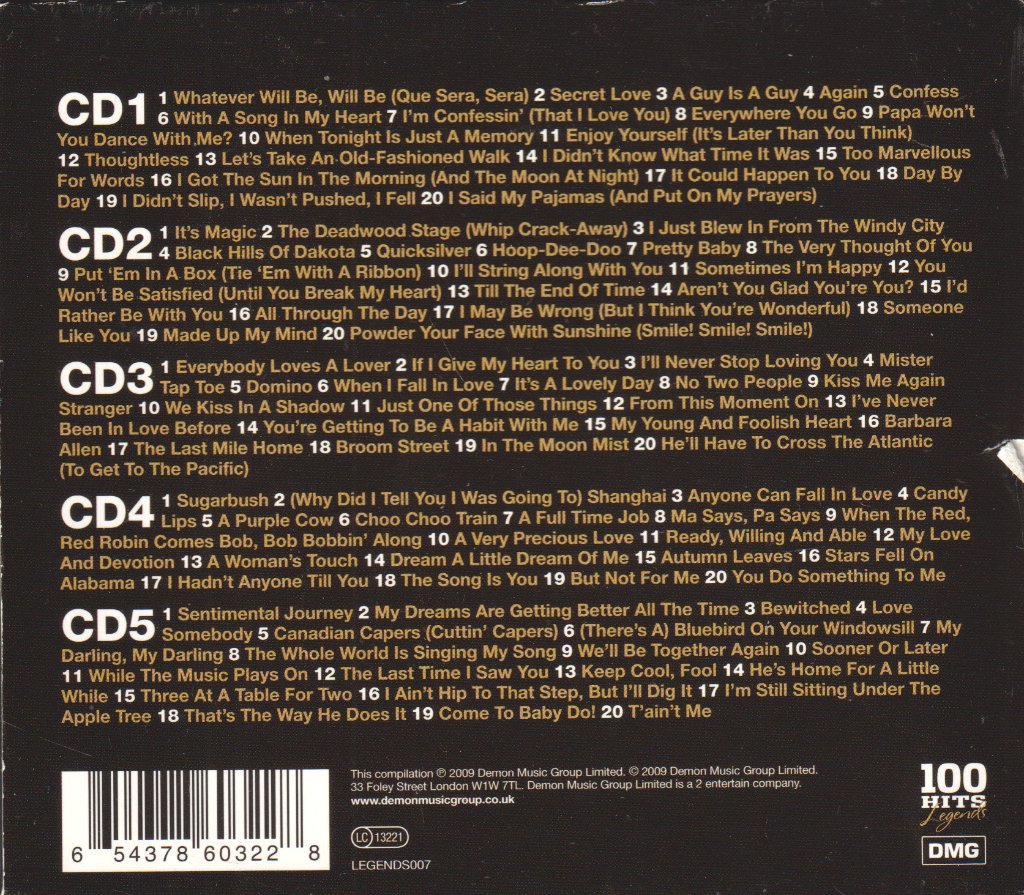 Doris Day - 100 Hits Legends - Cd Set