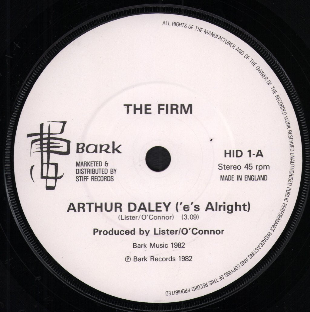 Firm (Pop Group) - Arthur Daley E's Alright - 7 Inch