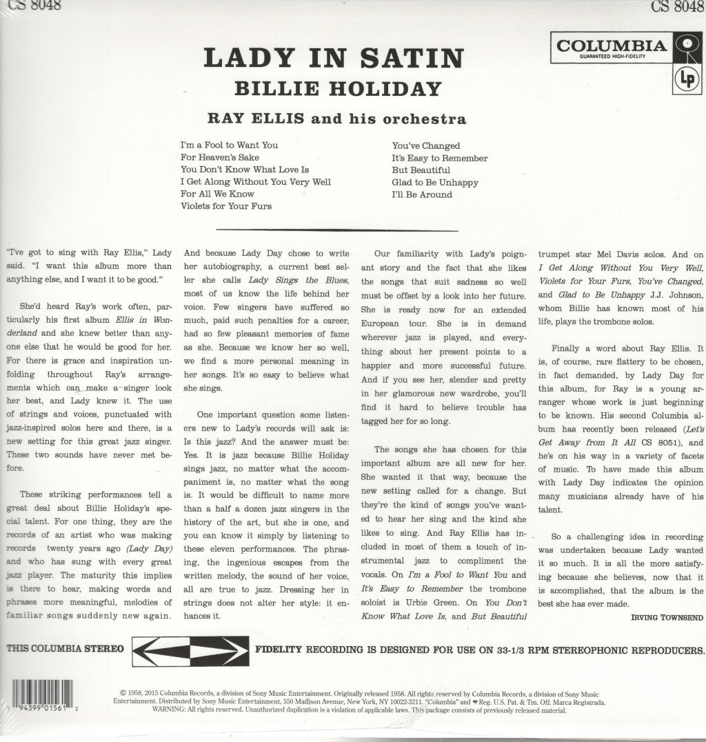 Billie Holiday - Lady In Satin (National Album Day 2021) - Lp