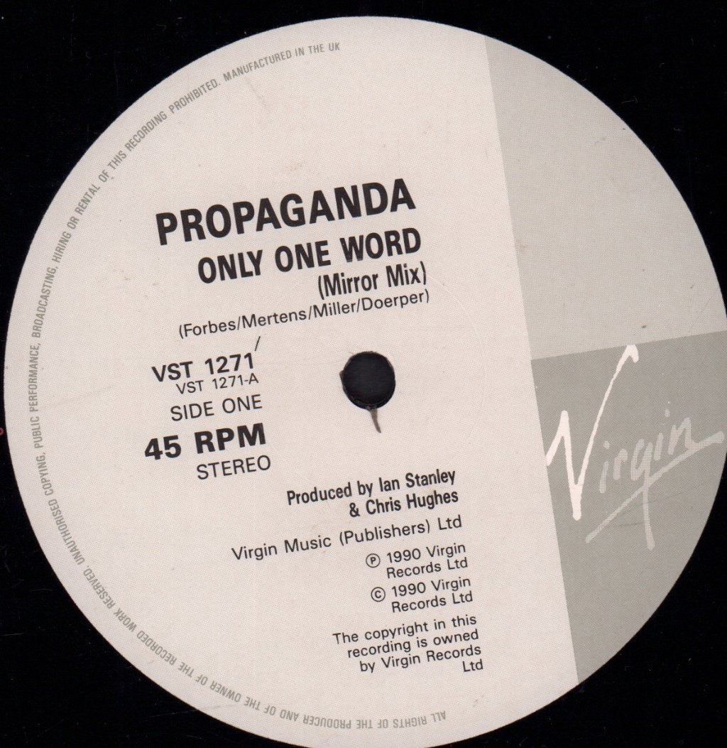 Propaganda (Ztt Group) - Only One Word - 12 Inch