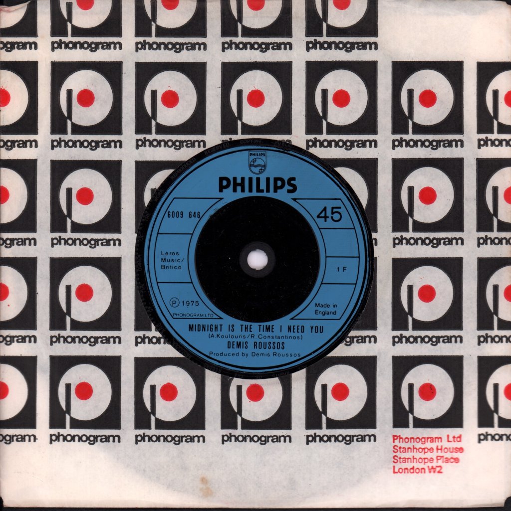 Demis Roussos - Midnight Is The Time I Need You - 7 Inch