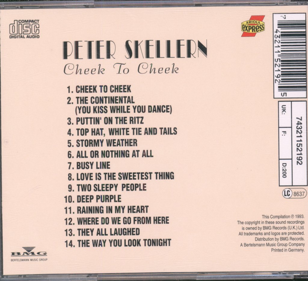 Peter Skellern - Cheek To Cheek - Cd