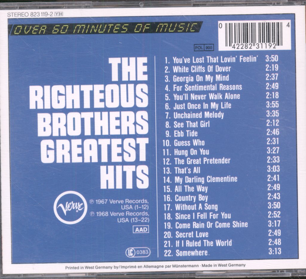 Righteous Brothers - Greatest Hits - Cd