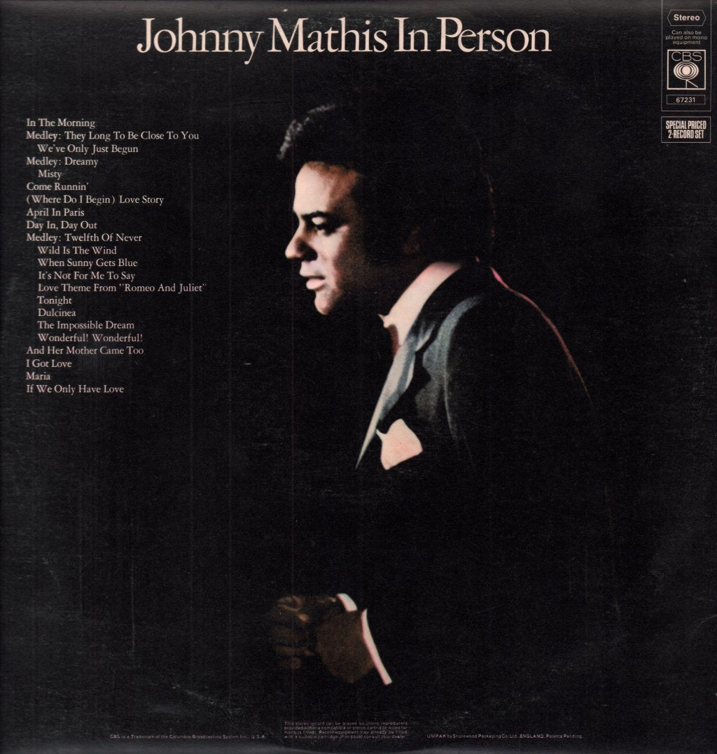 Johnny Mathis - In Person - Double Lp