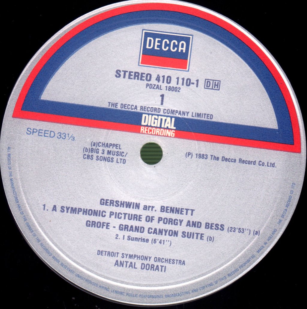 Grofe / Gershwin - Grand Canyon Suite / Porgy And Bess - Lp
