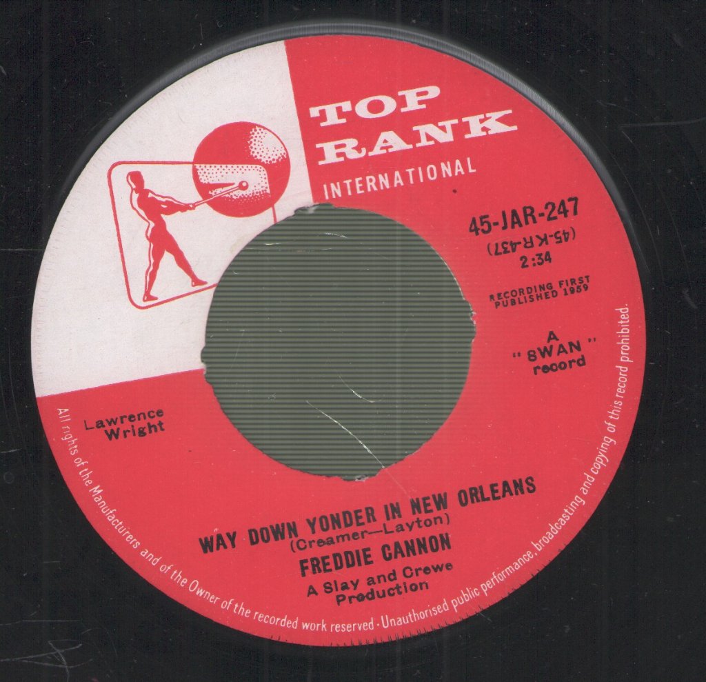 Freddie Cannon - Way Down Yonder In New Orleans - 7 Inch