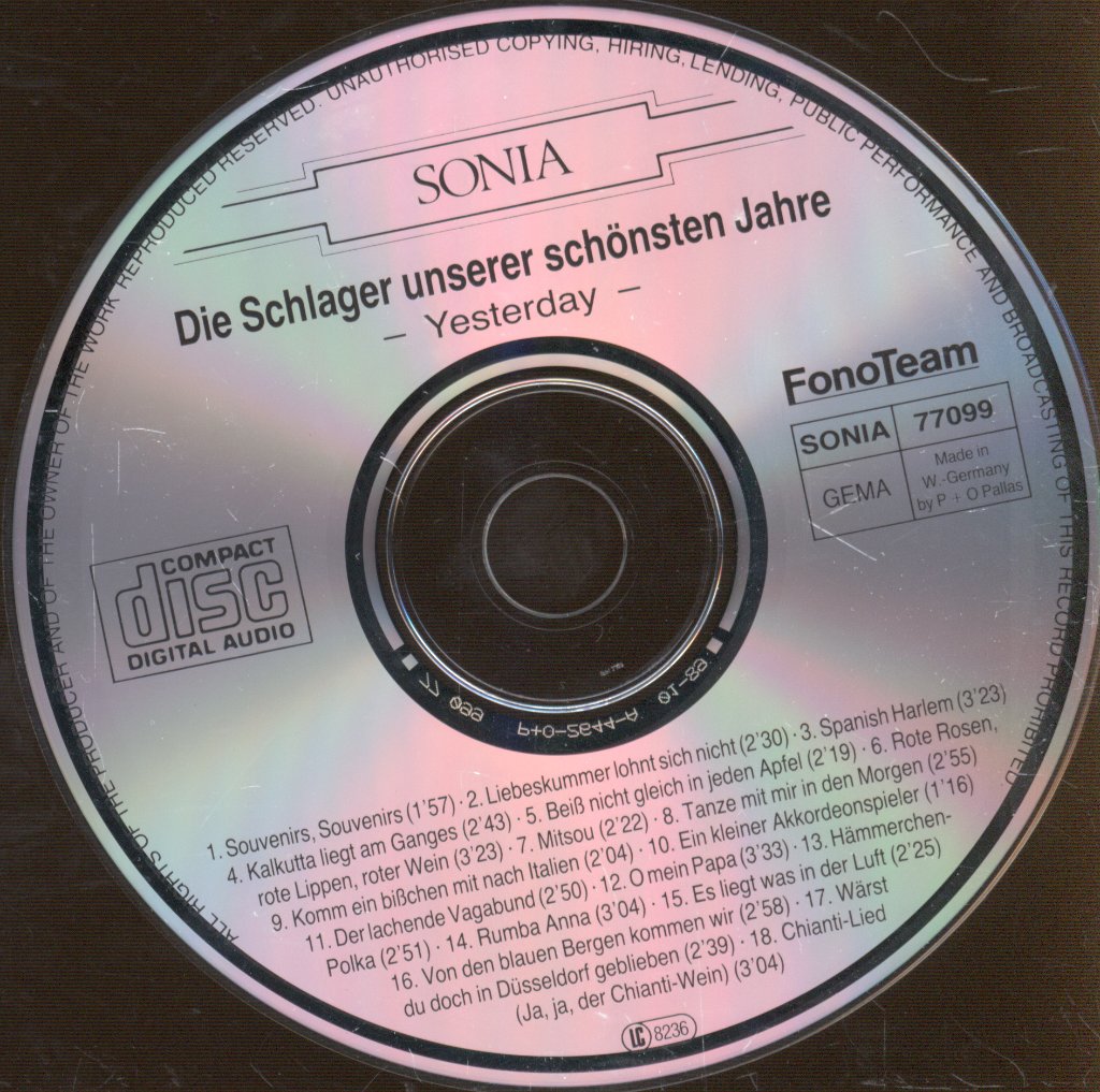 Various Artists - Die Schlager Unserer Schonster Jahre Yesterday - Cd