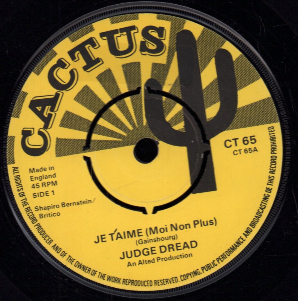 Judge Dread - Je T'aime Moi Non Plus - 7 Inch