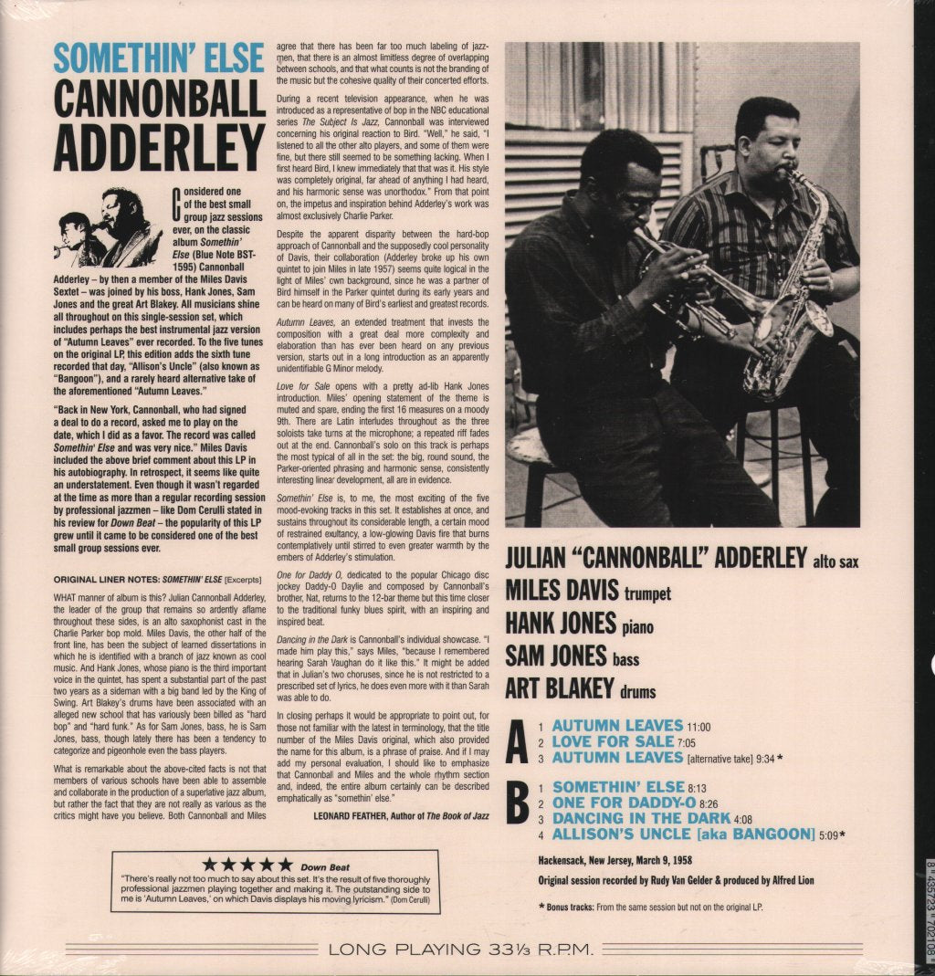 Cannonball Adderley - Somethin' Else - Lp