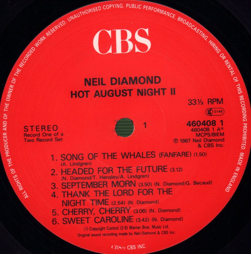 Neil Diamond - Hot August Night II - Double Lp