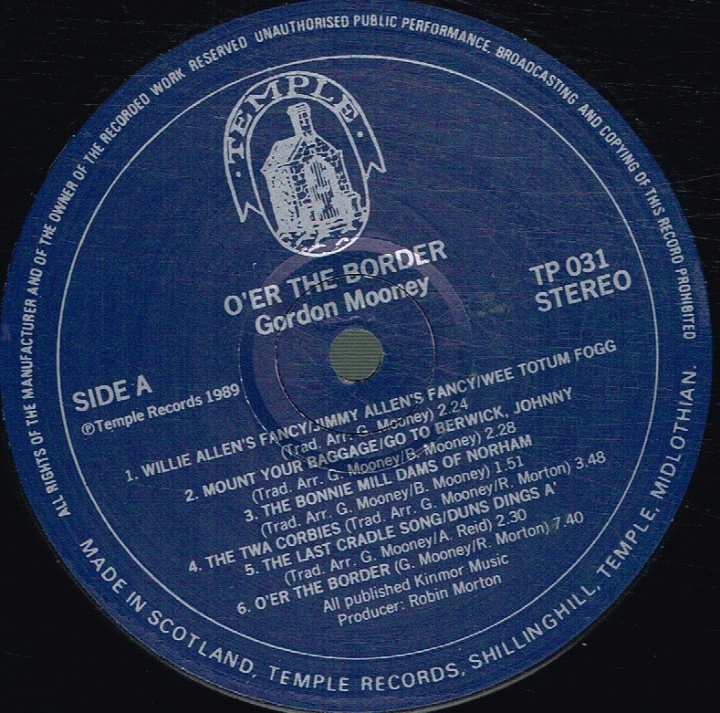 Gordon Mooney - O'er The Border (Music Of The Scottish Borders) - Lp