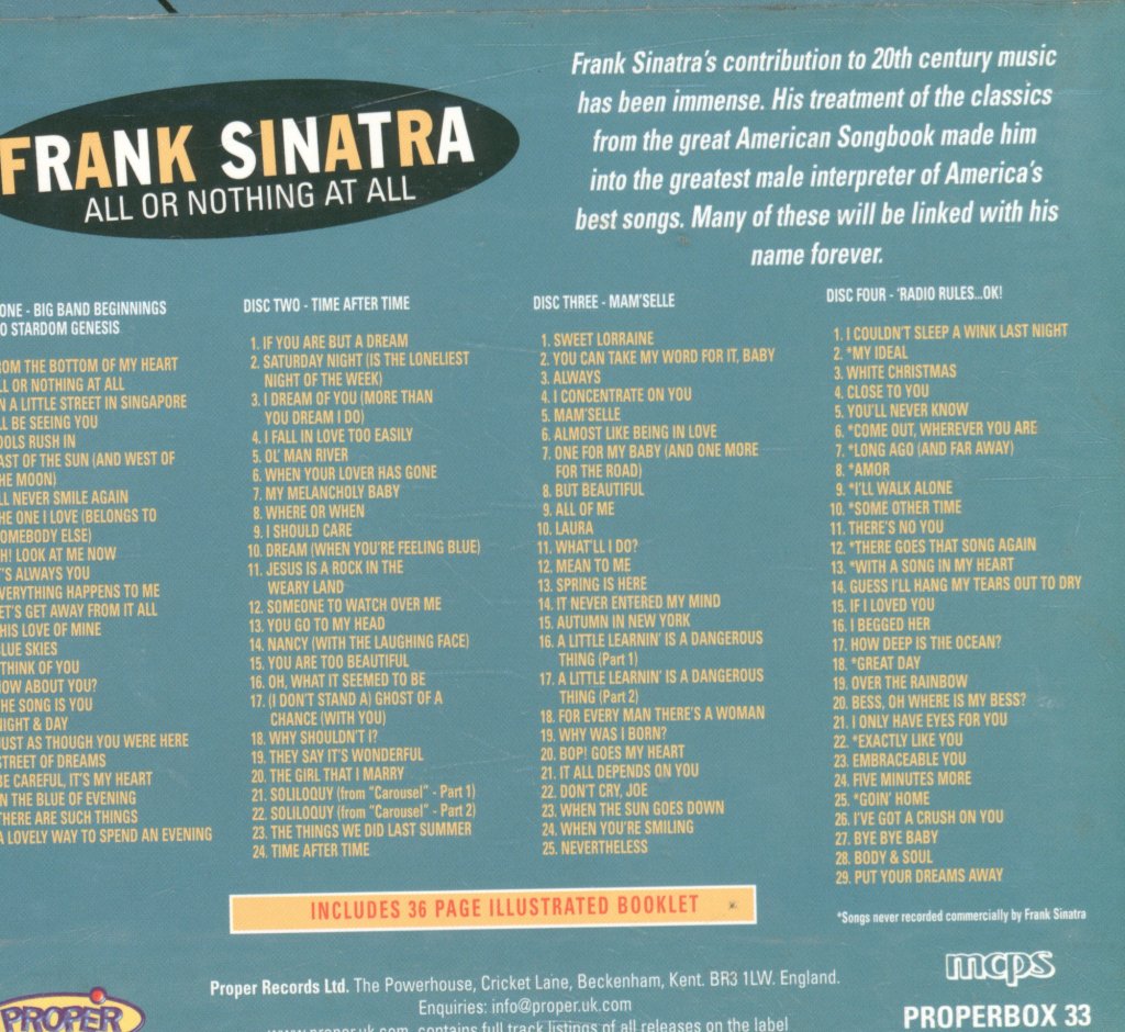 Frank Sinatra - All Or Nothing At All - Cd Set