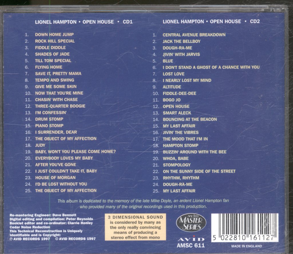 Lionel Hampton - Lionel Hampton All Star Sessions, Volume 1, Open House - Double Cd