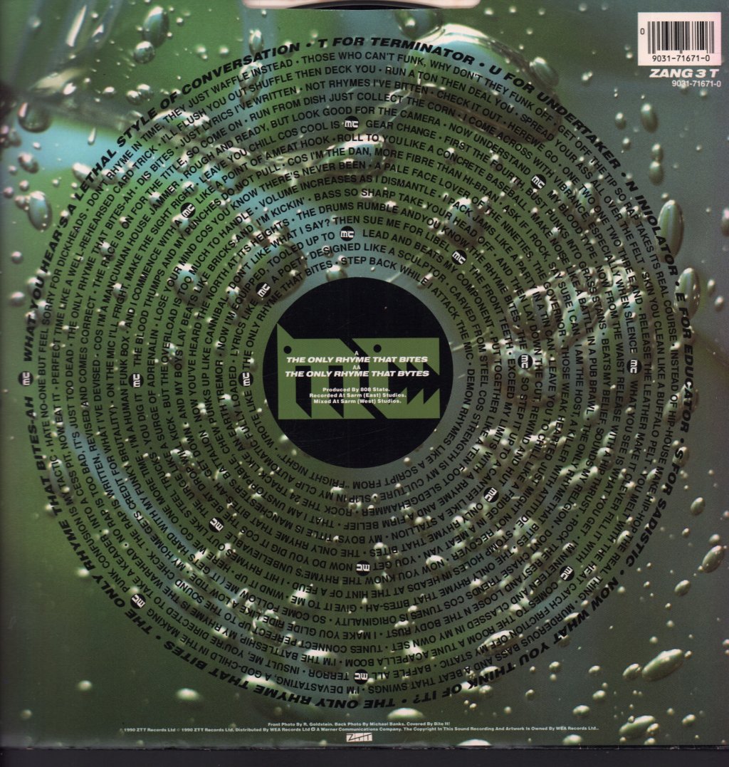 Mc Tunes Versus 808 State - Only Rhyme That Bites - 12 Inch