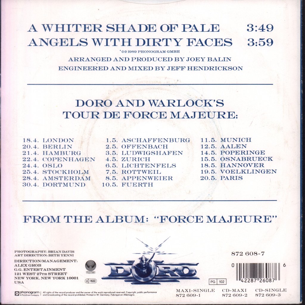 Doro - A Whiter Shade Of Pale - 7 Inch