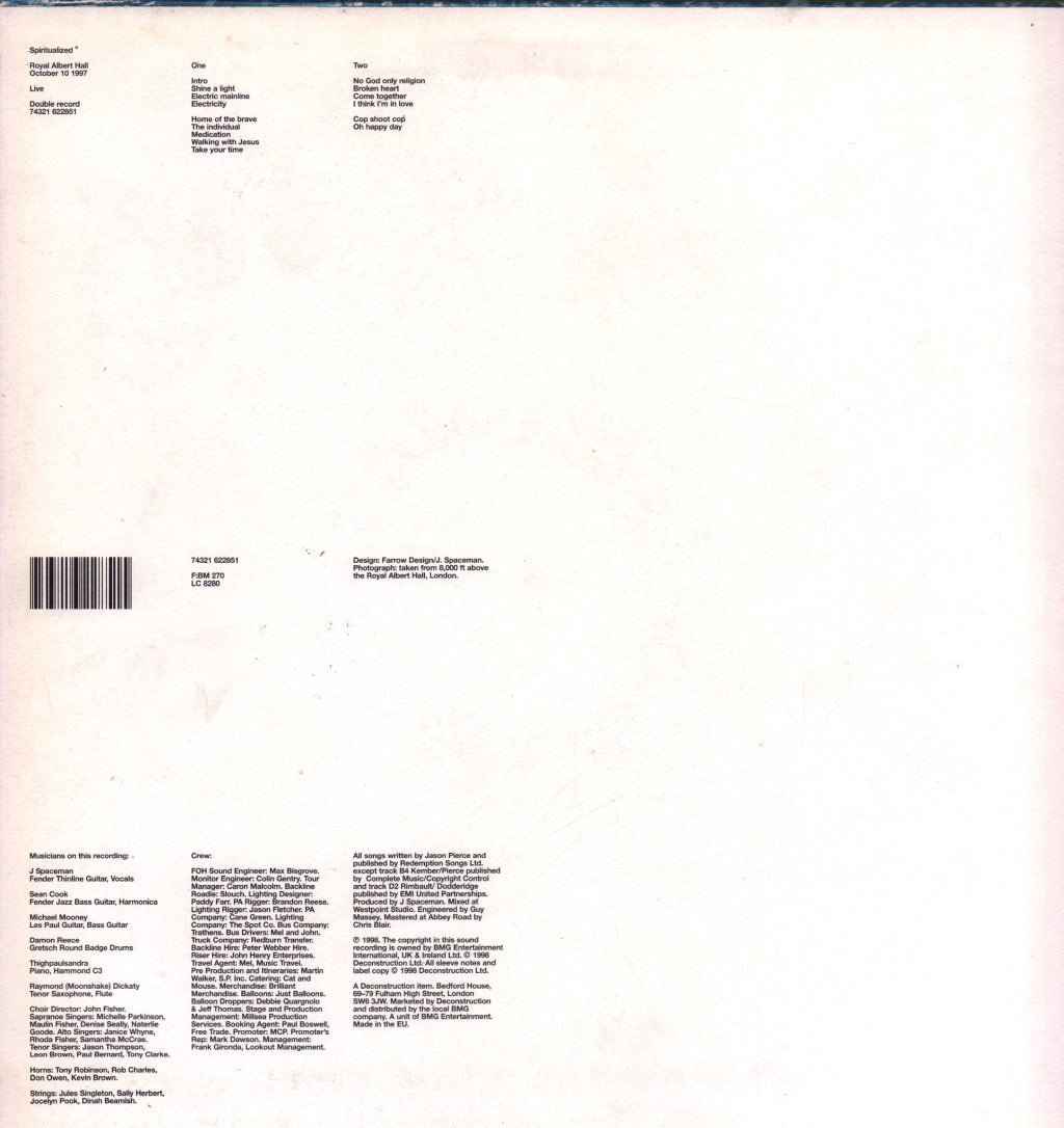Spiritualized - Royal Albert Hall, October 10, 1997 Live - Double Lp