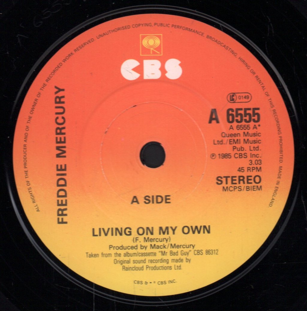 Freddie Mercury - Living On My Own - 7 Inch