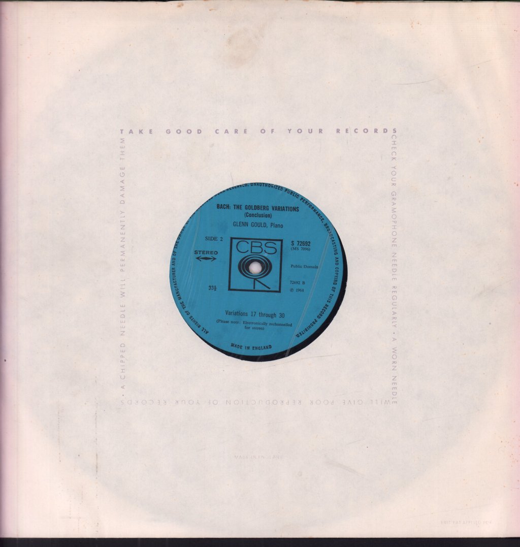 Glenn Gould - Bach The Goldberg Variations - Lp