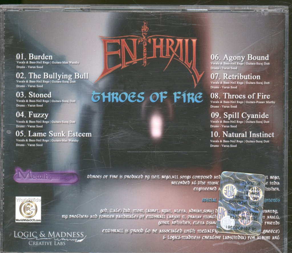 Enthrall - Throes Of Fire - Cd