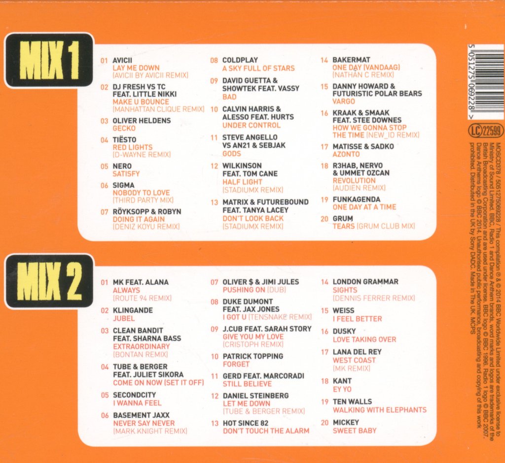 Danny Howard - BBC Radio 1's Dance Anthems Ibiza - Double Cd