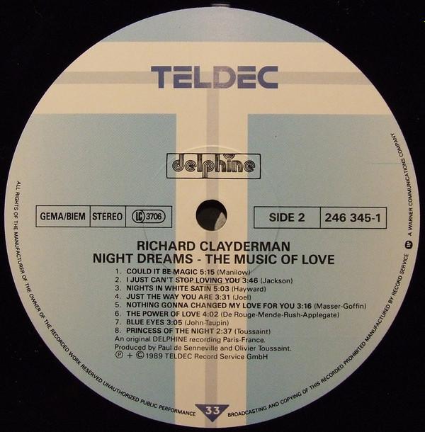 Richard Clayderman - Night Dreams The Music Of Love - Lp