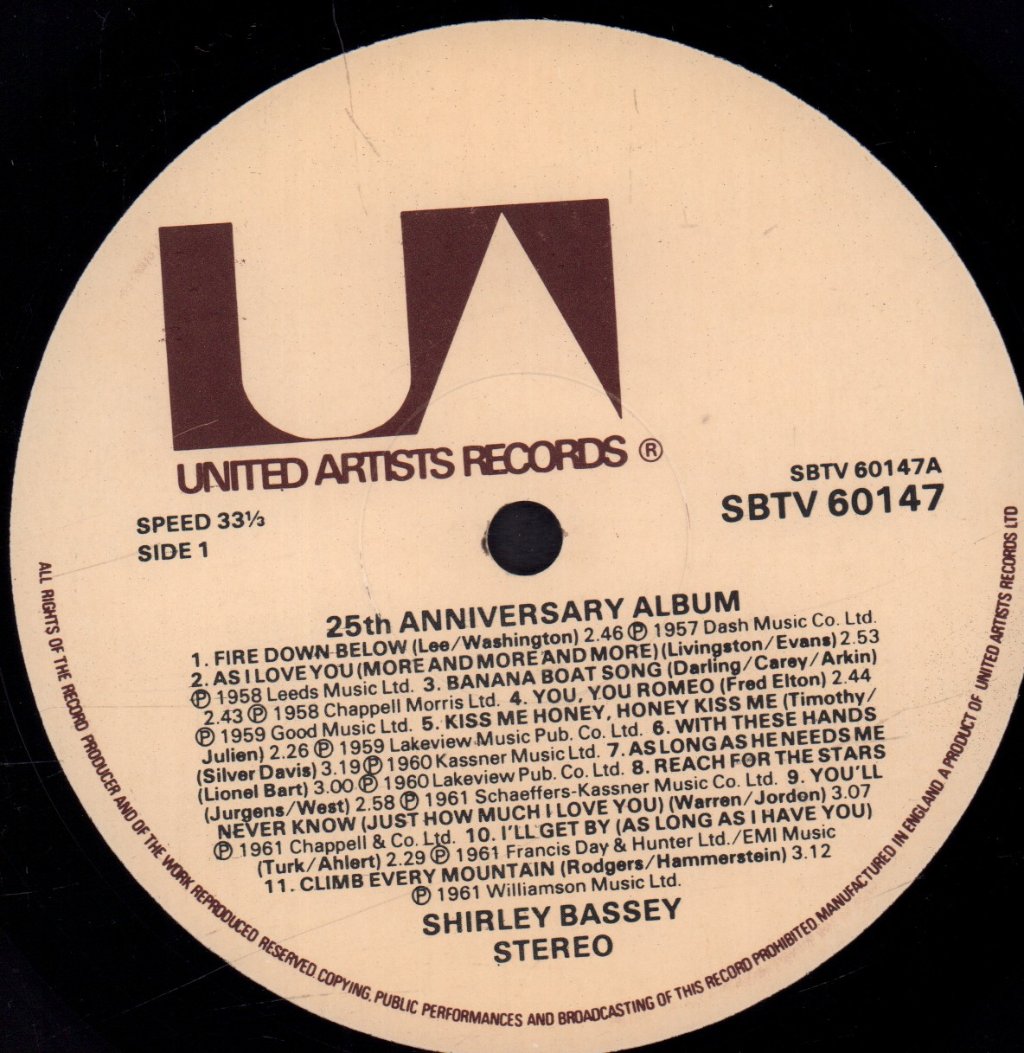 Shirley Bassey - 25Th Anniversary - Double Lp