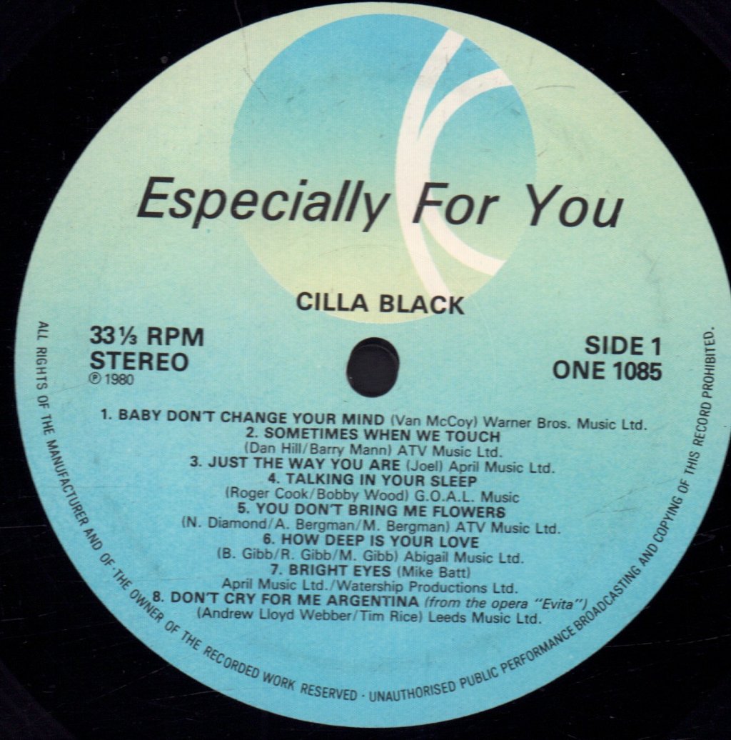 Cilla Black - Especially For You - Lp